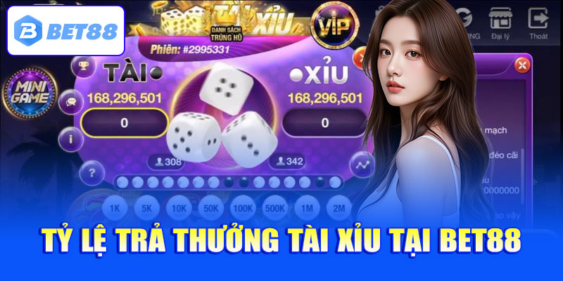 Tỷ lệ trả thưởng Tài Xỉu tại Bet88